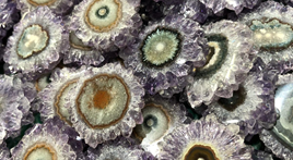 Uruguay Minerals. Marcos Lorenzelli S.R.L. Amethyst Stalactites Slices