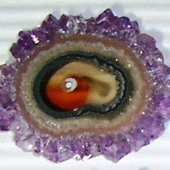Uruguay Minerals. Marcos Lorenzelli S.R.L. Amethyst Stalactites Slices