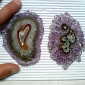 Uruguay Minerals. Marcos Lorenzelli S.R.L. Amethyst Stalactites Slices
