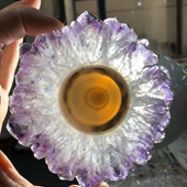Uruguay Minerals. Marcos Lorenzelli S.R.L. Amethyst Stalactites Slices