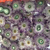 Uruguay Minerals. Marcos Lorenzelli S.R.L. Amethyst Stalactites Slices