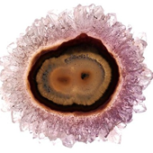 Uruguay Minerals. Marcos Lorenzelli S.R.L. Amethyst Stalactites Slices