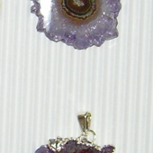 Uruguay Minerals. Marcos Lorenzelli S.R.L. Amethyst Stalactites Pendants