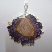 Uruguay Minerals. Marcos Lorenzelli S.R.L. Amethyst Stalactites Pendants