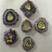 Uruguay Minerals. Marcos Lorenzelli S.R.L. Amethyst Stalactites Pendants