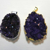 Uruguay Minerals. Marcos Lorenzelli S.R.L. Amethyst Mini Druze Pendants