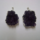 Uruguay Minerals. Marcos Lorenzelli S.R.L. Amethyst Mini Druze Pendants