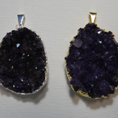 Uruguay Minerals. Marcos Lorenzelli S.R.L. Amethyst Mini Druze Pendants