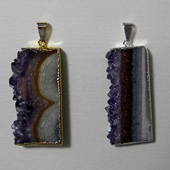 Uruguay Minerals. Marcos Lorenzelli S.R.L. Amethyst Slices Pendants