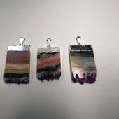 Uruguay Minerals. Marcos Lorenzelli S.R.L. Amethyst Slices Pendants
