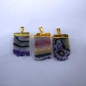 Uruguay Minerals. Marcos Lorenzelli S.R.L. Amethyst Slices Pendants