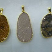 Uruguay Minerals. Marcos Lorenzelli S.R.L. Druzy Free Form Pendants