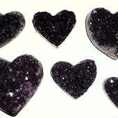 Uruguay Minerals. Marcos Lorenzelli S.R.L. Amethyst Hearts