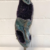 Uruguay Minerals. Marcos Lorenzelli S.R.L. Amethyst Pieces with Stands