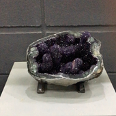 Uruguay Minerals. Marcos Lorenzelli S.R.L. Amethyst Pieces with Stands