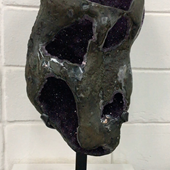 Uruguay Minerals. Marcos Lorenzelli S.R.L. Amethyst Pieces with Stands