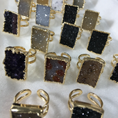 Uruguay Minerals. Marcos Lorenzelli S.R.L. Druzy Rings