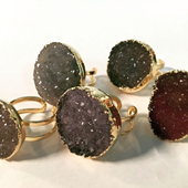 Uruguay Minerals. Marcos Lorenzelli S.R.L. Druzy Rings