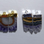 Uruguay Minerals. Marcos Lorenzelli S.R.L. Amethyst Slices Pairs