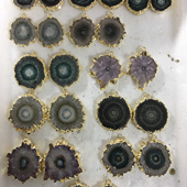 Uruguay Minerals. Marcos Lorenzelli S.R.L. Amethyst Stalactites Pairs