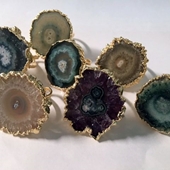Uruguay Minerals. Marcos Lorenzelli S.R.L. Amethyst Stalactites Rings
