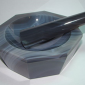Uruguay Minerals. Marcos Lorenzelli S.R.L. Agate Morthar with Pestle