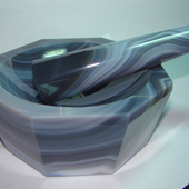 Uruguay Minerals. Marcos Lorenzelli S.R.L. Agate Morthar with Pestle