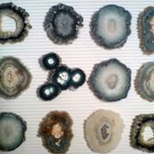 Uruguay Minerals. Marcos Lorenzelli S.R.L. Jasper Stalactites Slices