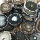 Uruguay Minerals. Marcos Lorenzelli S.R.L. Jasper Stalactites Slices